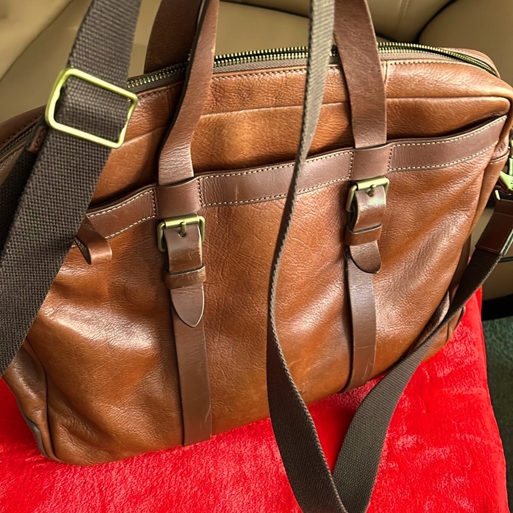 Fossil Brown Leather Briefcase